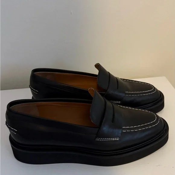 ATP Atelier x Morrow’s Paris Black Leather Penny Loafers – Size 37 – Like New ✨ - Picture 2 of 7